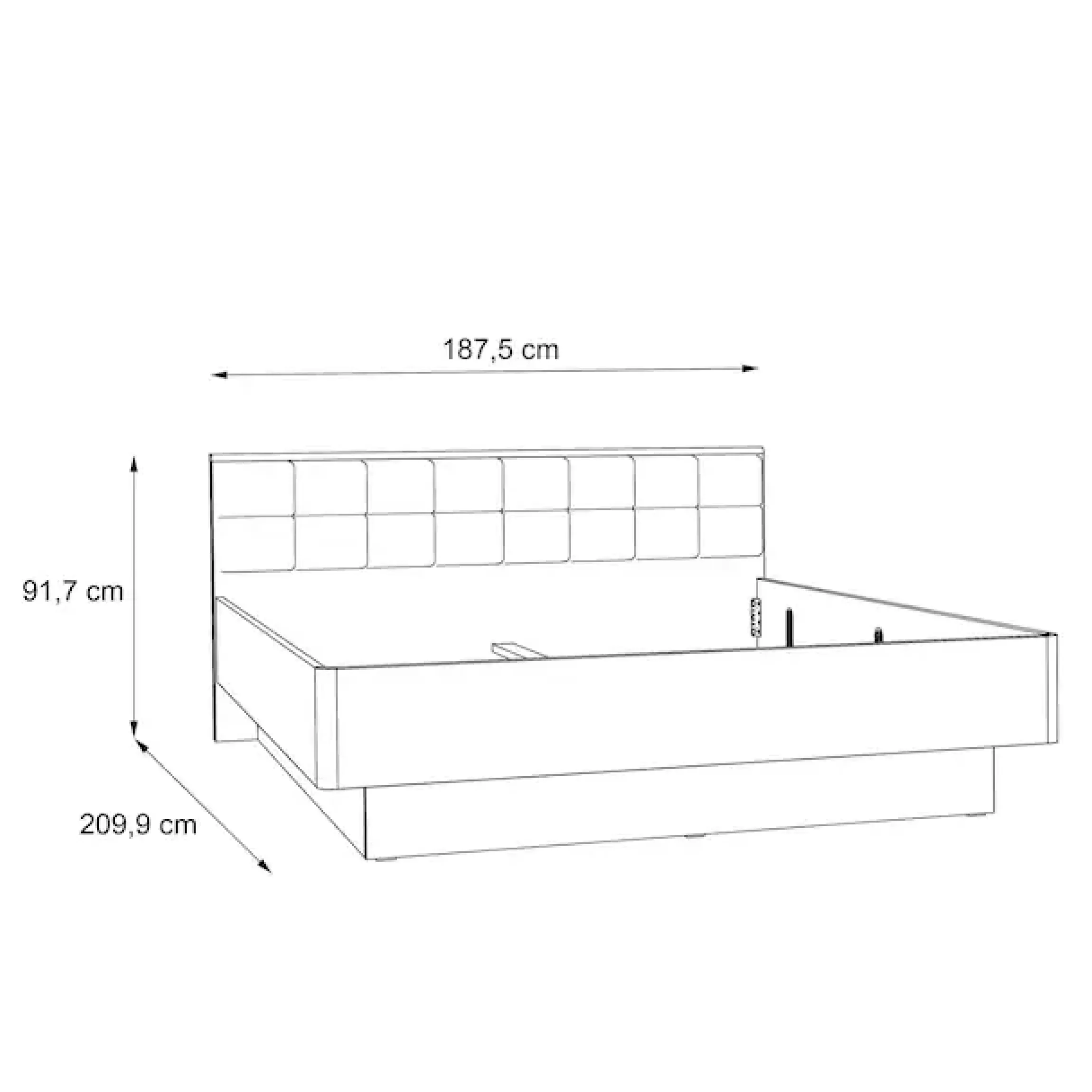 FORTE Futonbett »Clif, Bettanlage, Old – Wood Vintage, Betonoptik Dunkelgrau« Liegefläche 180x200cm,mit gepolstertem Kopfteil aus Kunstleder, bis 220KG belastbar