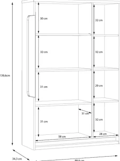 FORTE Highboard »Attention« Hochschrank, Hochkommode,Highboard, Beleuchtung, Soft Close, Glastüre, Stauraum, Höhe 139,6cm