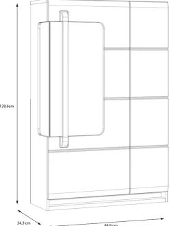 FORTE Highboard »Attention« Hochschrank, Hochkommode,Highboard, Beleuchtung, Soft Close, Glastüre, Stauraum, Höhe 139,6cm