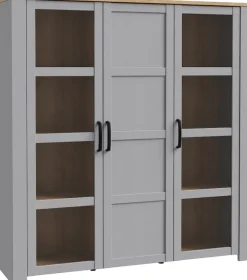 FORTE Highboard »Bohol, großes Highboard 2, Glastüren, viel Stauraum« B/H/T 151,1/160,6/42 cm Beleuchtung optional bestellbar