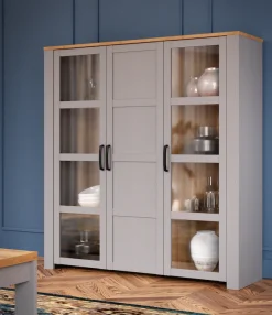 FORTE Highboard »Bohol, großes Highboard 2, Glastüren, viel Stauraum« B/H/T 151,1/160,6/42 cm Beleuchtung optional bestellbar