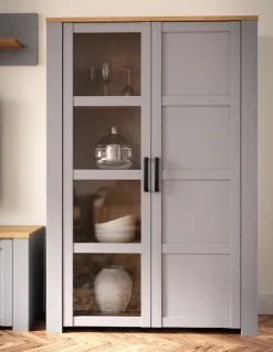 FORTE Highboard »Bohol, Vitrine mit Glastüre, viel Stauraum« B/H/T 106,4/160,6/42 cm Beleuchtung optional bestellbar