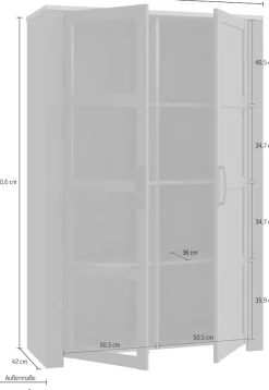 FORTE Highboard »Bohol, Vitrine mit Glastüre, viel Stauraum« B/H/T 106,4/160,6/42 cm Beleuchtung optional bestellbar