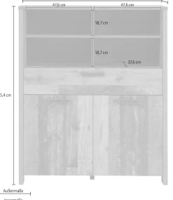 FORTE Highboard »Clif« Breite 106 cm