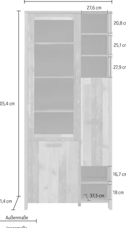 FORTE Highboard »Clif« Höhe 205 cm