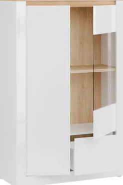 FORTE Highboard »Highboard 1T/1SK/1GT« B/H/T 96,4/147,4/41,6 cm, Front glänzend, Glas