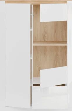 FORTE Highboard »Highboard 1T/1SK/1GT« B/H/T 96,4/147,4/41,6 cm, Front glänzend, Glas