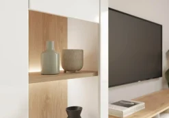 FORTE Highboard »Highboard 1T/1SK/1GT« B/H/T 96,4/147,4/41,6 cm, Front glänzend, Glas