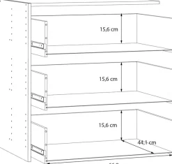 FORTE Inneneinteilung Set aus 3 Schubkästen, Übersichtliche Ablage, geordnete Aufbewahrung