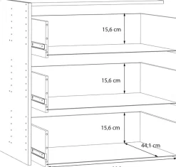 FORTE Inneneinteilung Set aus 3 Schubkästen, Übersichtliche Ablage, geordnete Aufbewahrung