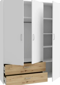 FORTE Kleiderschrank »Culgoa« Drehtürenschrank, Stauraum, 2 Schubkästen, variable Einlegeböden