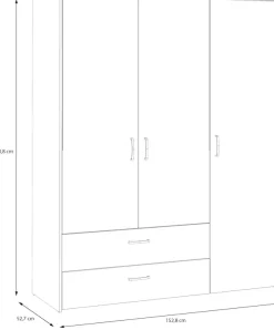 FORTE Kleiderschrank »Culgoa« Drehtürenschrank, Stauraum, 2 Schubkästen, variable Einlegeböden