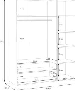 FORTE Kleiderschrank »Culgoa« Drehtürenschrank, Stauraum, 2 Schubkästen, variable Einlegeböden