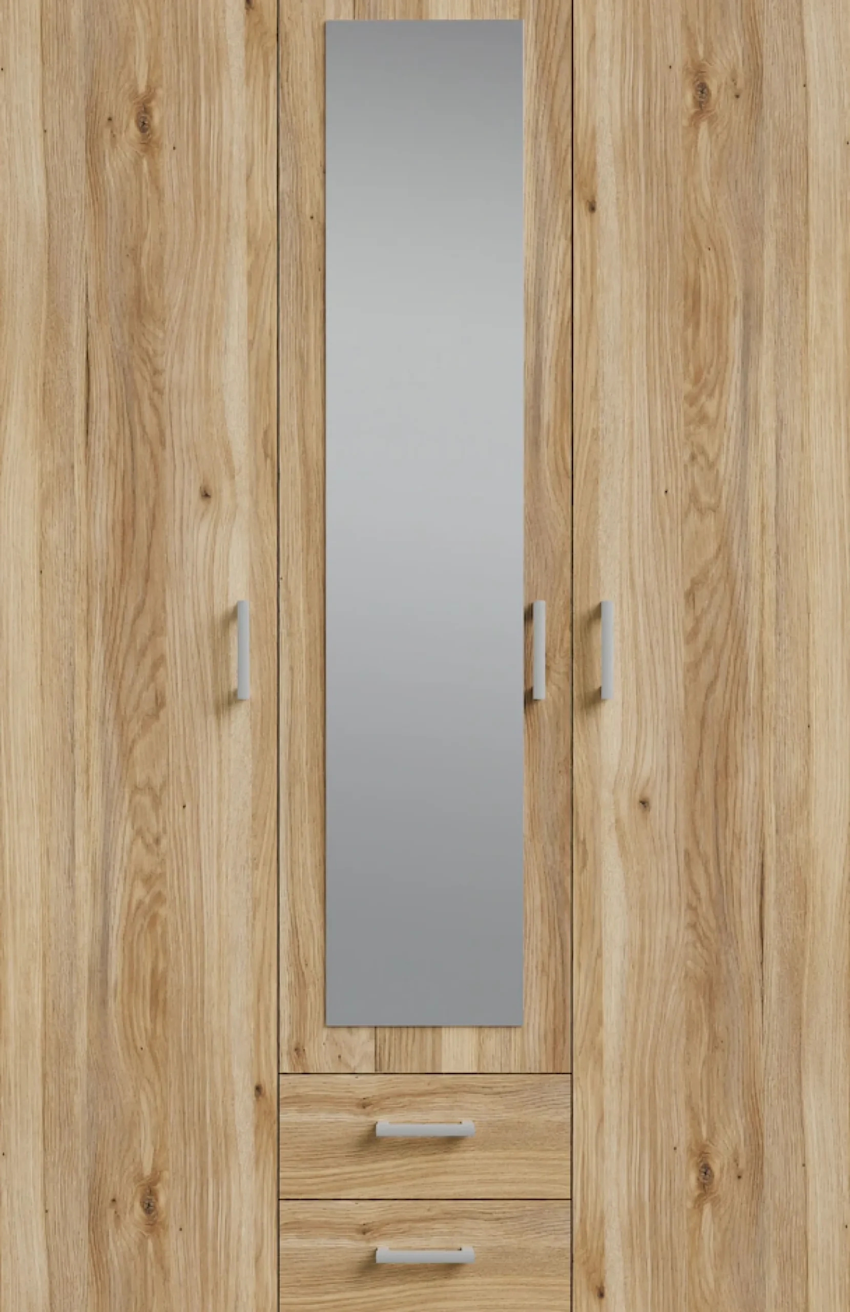 FORTE Kleiderschrank Drehtürenschrank, Spiegel, Stauraum, 2 Schubladen,