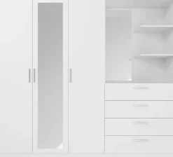 FORTE Kleiderschrank »Garderobenschrank, Spiegel, Schubladen, Regale, viel Stauraum« Made in Europe, FSC zertifiziert, Stauraumwunder
