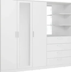 FORTE Kleiderschrank »Garderobenschrank, Spiegel, Schubladen, Regale, viel Stauraum« Made in Europe, FSC zertifiziert, Stauraumwunder