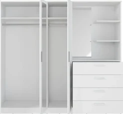 FORTE Kleiderschrank »Garderobenschrank, Spiegel, Schubladen, Regale, viel Stauraum« Made in Europe, FSC zertifiziert, Stauraumwunder