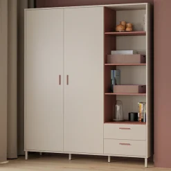 FORTE Kleiderschrank »Milles« trendiges Dekor, Vollauszug Schubkästen, Metallbeine