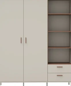 FORTE Kleiderschrank »Milles« trendiges Dekor, Vollauszug Schubkästen, Metallbeine