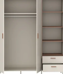 FORTE Kleiderschrank »Milles« trendiges Dekor, Vollauszug Schubkästen, Metallbeine