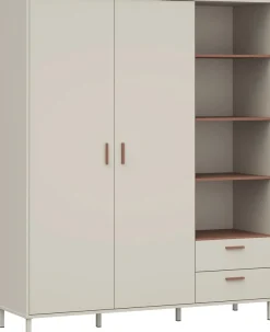 FORTE Kleiderschrank »Milles« trendiges Dekor, Vollauszug Schubkästen, Metallbeine