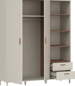 FORTE Kleiderschrank »Milles« trendiges Dekor, Vollauszug Schubkästen, Metallbeine