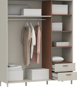 FORTE Kleiderschrank »Milles« trendiges Dekor, Vollauszug Schubkästen, Metallbeine