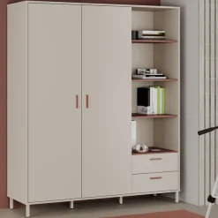 FORTE Kleiderschrank »Milles« trendiges Dekor, Vollauszug Schubkästen, Metallbeine
