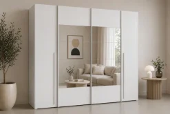 FORTE Kleiderschrank »Narago, Kombischrank mit Spiegel« B/H/T ca. 270/210/61cm,Schwebetüren in Kombination mit Drehtüren, Made in Europe
