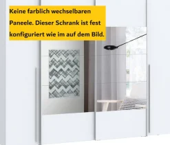 FORTE Kleiderschrank »Narago, Kombischrank mit Spiegel« B/H/T ca. 270/210/61cm,Schwebetüren in Kombination mit Drehtüren, Made in Europe