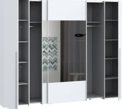 FORTE Kleiderschrank »Narago, Kombischrank mit Spiegel« B/H/T ca. 270/210/61cm,Schwebetüren in Kombination mit Drehtüren, Made in Europe