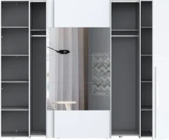FORTE Kleiderschrank »Narago, Kombischrank mit Spiegel« B/H/T ca. 270/210/61cm,Schwebetüren in Kombination mit Drehtüren, Made in Europe