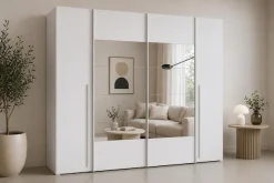 FORTE Kleiderschrank »Narago, Kombischrank mit Spiegel« B/H/T ca. 270/210/61cm,Schwebetüren in Kombination mit Drehtüren, Made in Europe