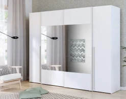 FORTE Kleiderschrank »Narago, Kombischrank mit Spiegel« B/H/T ca. 270/210/61cm,Schwebetüren in Kombination mit Drehtüren, Made in Europe