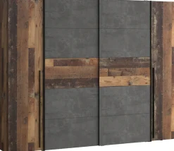 FORTE Kleiderschrank »Narago, Kombischrank, Paneelewechselbar« B/H/T ca. 270/210/61cm,Kombination aus Schwebetüren mit seitlichen Drehtüren, Made in Europe