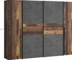 FORTE Kleiderschrank »Narago, Kombischrank, Paneelewechselbar« B/H/T ca. 270/210/61cm,Kombination aus Schwebetüren mit seitlichen Drehtüren, Made in Europe
