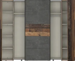 FORTE Kleiderschrank »Narago, Kombischrank, Paneelewechselbar« B/H/T ca. 270/210/61cm,Kombination aus Schwebetüren mit seitlichen Drehtüren, Made in Europe