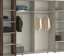 FORTE Kleiderschrank »Narago, Kombischrank, Paneelewechselbar« B/H/T ca. 270/210/61cm,Kombination aus Schwebetüren mit seitlichen Drehtüren, Made in Europe