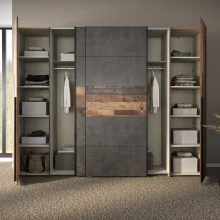 FORTE Kleiderschrank »Narago, Kombischrank, Paneelewechselbar« B/H/T ca. 270/210/61cm,Kombination aus Schwebetüren mit seitlichen Drehtüren, Made in Europe