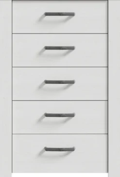 FORTE Kommode »Bohol« B/H/T71,7/106,2/42 cm, 5 Schubkästen, Landhaus