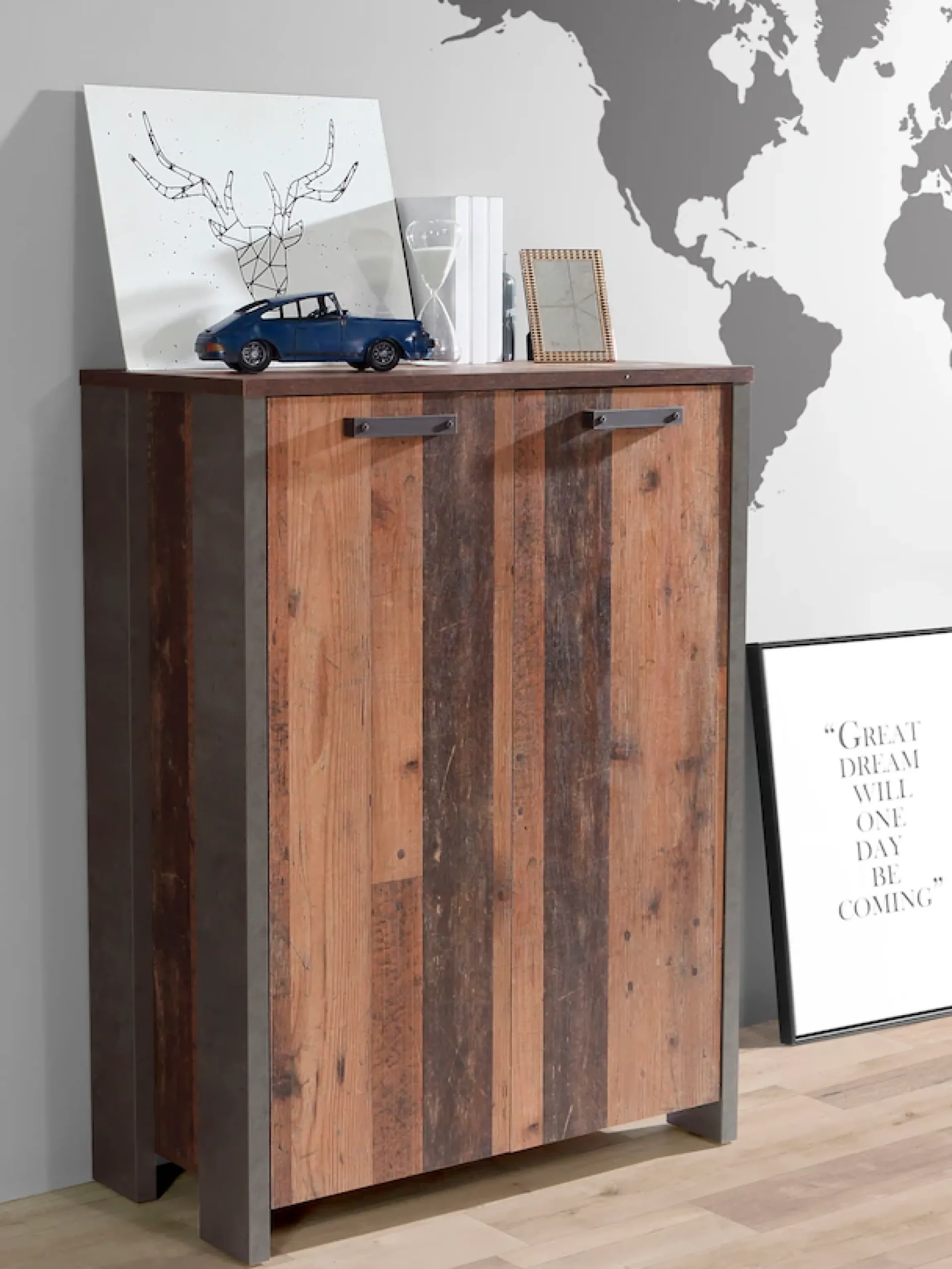 FORTE Kommode »Clif« Aktenschrank im Industriestil, Breite 86 cm x Höhe 115 cm