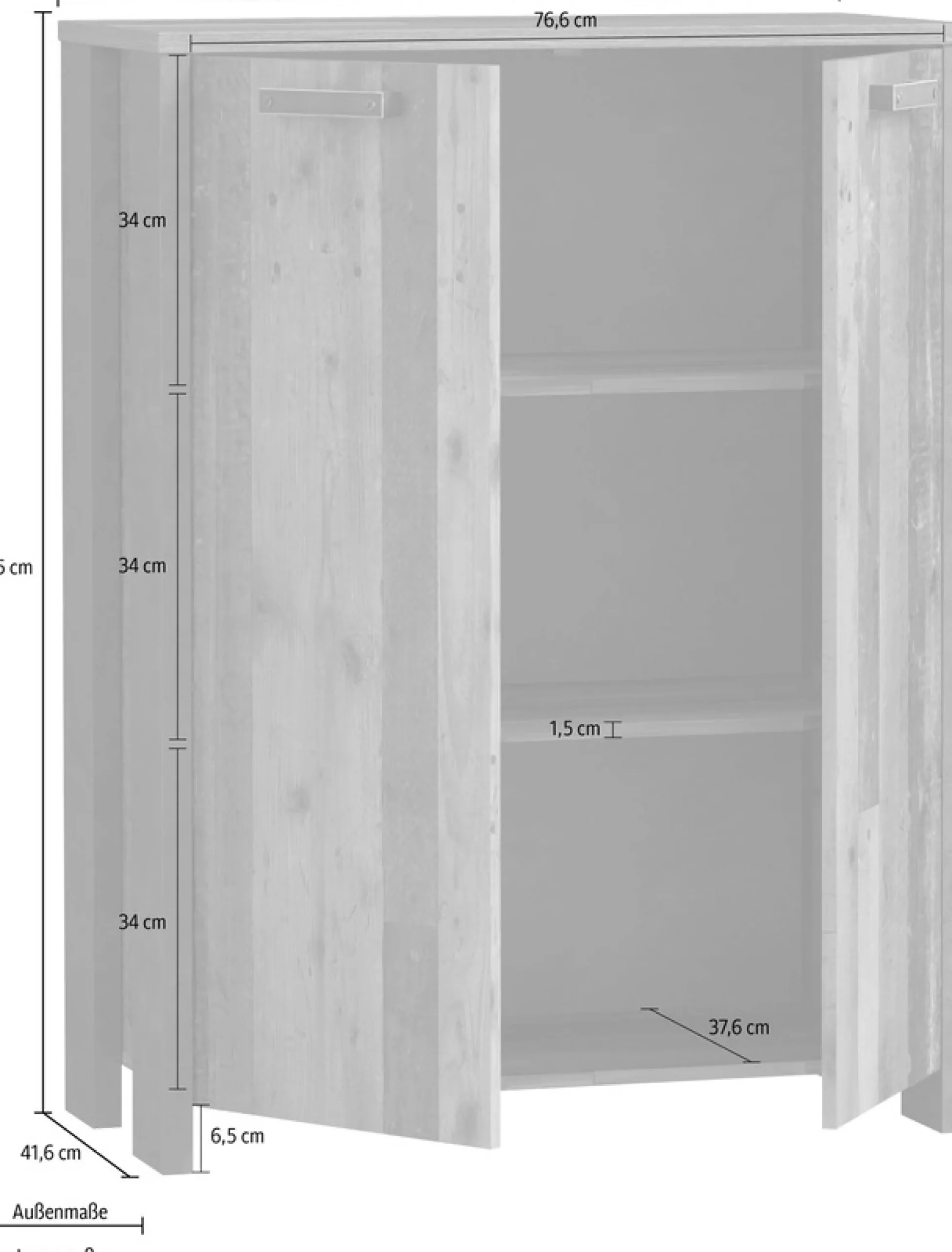 FORTE Kommode »Clif« Aktenschrank im Industriestil, Breite 86 cm x Höhe 115 cm