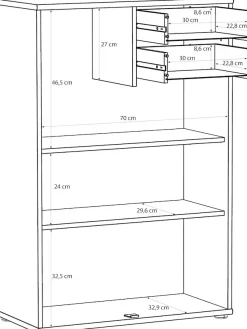 FORTE Kommode »Tempra, Kommode, 2 Türen, 2 Schubkästen, viel Stauraum« B/H/T 73,7/111,1/34,8 cm