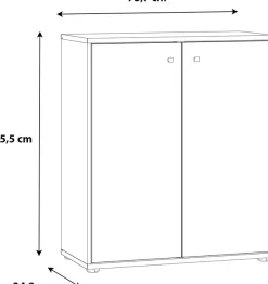 FORTE Kommode »Tempra, Kommode, 2 große Türen , Höhe 85,5 cm« Breite 73,7 cm