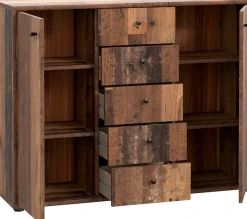 FORTE Kommode »Tempra, Kommode, 2 Türen, 5 Schubkästen, viel Stauraum« Breite 108,8 cm