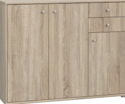 FORTE Kommode »Tempra, Kommode, 3 Türen, 2 Schubkästen, viel Stauraum« Breite 108,8 cm