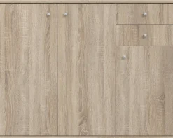 FORTE Kommode »Tempra, Kommode, 3 Türen, 2 Schubkästen, viel Stauraum« Breite 108,8 cm