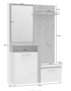 FORTE Kompaktgarderobe »Tuluza« Breite ca. 128,8 cm