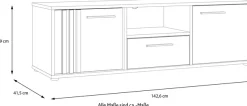 FORTE Lowboard »Cardigan TV-Board, TV-Schrank« TV-Board, 2 farbig, Stauraum Kabelführung