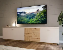 FORTE Lowboard »LouotoTV-Board, TV-Schrank« TV Board, Metallgriffe, Stauraum, Soft Close, Breite 224,8cm